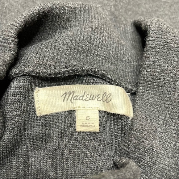 Madewell (Re)sourced Plush Mockneck Puff Sleeve Top in Charcoal Grey Small - Picture 5 of 9